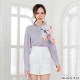 Maristar : No.2072 เสื้อแขนยาวพิมพ์ลาย | Printed Long Sleeve Blouse
