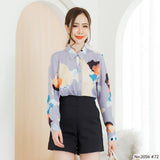 Maristar : No.2056 เสื้อแขนยาวพิมพ์ลาย | Printed Long Sleeve Blouse
