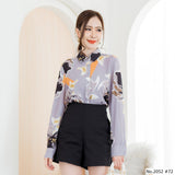 Miss Daisy : No.2052 เสื้อแขนยาวพิมพ์ลาย | Printed Long Sleeve Blouse