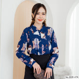Maristar : No.2035 เสื้อแขนยาวพิมพ์ลาย | Printed Long Sleeve Blouse