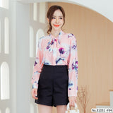 Vertier : No.81051 เสื้อแขนยาวพิมพ์ลาย | Printed Long Sleeve Blouse