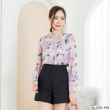 Miss Daisy : No.2055 เสื้อแขนยาวพิมพ์ลาย | Printed Long Sleeve Blouse