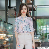 Miss Daisy : No.2027 เสื้อแขนยาวพิมพ์ลาย | Printed Long Sleeve Blouse