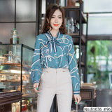 Vertier : No.81036 เสื้อแขนยาวพิมพ์ลาย | Printed Long Sleeve Blouse