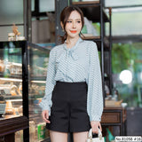 Vertier : No.81058 เสื้อแขนยาวพิมพ์ลาย | Printed Long Sleeve Blouse