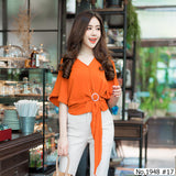 Maristar : No.1948 เสื้อแขนสั้นสีพื้น | Solid Short Sleeve Blouse