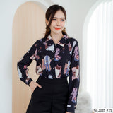 Maristar : No.2035 เสื้อแขนยาวพิมพ์ลาย | Printed Long Sleeve Blouse