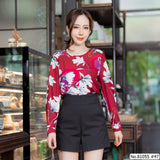 Vertier : No.81055 เสื้อแขนยาวพิมพ์ลาย | Printed Long Sleeve Blouse