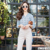 Maristar : No.1970 เสื้อแขนยาวพิมพ์ลาย | Printed Long Sleeve Blouse