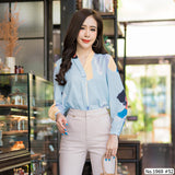 Maristar : No.1969 เสื้อแขนยาวพิมพ์ลาย | Printed Long Sleeve Blouse