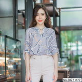 Miss Daisy : No.2027 เสื้อแขนยาวพิมพ์ลาย | Printed Long Sleeve Blouse