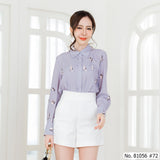 Vertier : No.81056 เสื้อแขนยาวพิมพ์ลาย | Printed Long Sleeve Blouse