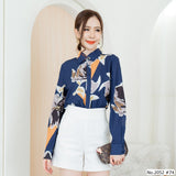 Miss Daisy : No.2052 เสื้อแขนยาวพิมพ์ลาย | Printed Long Sleeve Blouse