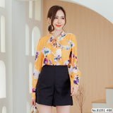 Vertier : No.81051 เสื้อแขนยาวพิมพ์ลาย | Printed Long Sleeve Blouse