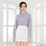 Miss Daisy : No.2069 เสื้อแขนยาวพิมพ์ลาย | Printed Long Sleeve Blouse
