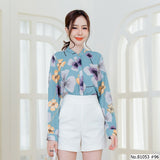 Vertier : No.81053 เสื้อแขนยาวพิมพ์ลาย | Printed Long Sleeve Blouse