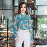 Maristar : No.2029 เสื้อแขนยาวพิมพ์ลาย | Printed Long Sleeve Blouse