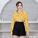 Maristar : No.2075 เสื้อแขนยาวพิมพ์ลาย | Printed Long Sleeve Blouse