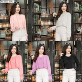 Maristar : No.2003 เสื้อแขนยาวสีพื้น | Solid Long Sleeve Blouse