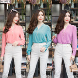 Maristar : No.1972 เสื้อแขนยาวสีพื้น | Solid Long Sleeve Blouse