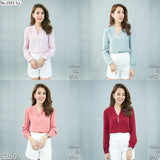 Maristar : No.1933 เสื้อแขนยาวสีพื้น | Solid Long Sleeve Blouse