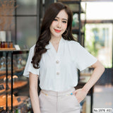 Maristar : No.1976 เสื้อแขนสั้นสีพื้น | Solid Long Sleeve Blouse
