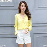 Miss Daisy : No.1508 เสื้อแขนสั้นสีพื้น | Solid Short Sleeve Blouse