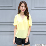 Miss Daisy : No.1362 เสื้อแขนสั้นสีพื้น | Solid Short Sleeve Blouse