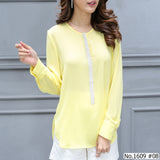 Miss Daisy : No.1609 เสื้อแขนยาวสีพื้น | Solid Long Sleeve Blouse