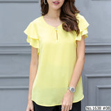 Miss Daisy : No.1638 เสื้อแขนสั้นสีพื้น | Solid Short Sleeve Blouse