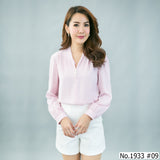 Maristar : No.1933 เสื้อแขนยาวสีพื้น | Solid Long Sleeve Blouse