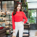 Maristar : No.1975 เสื้อแขนยาวสีพื้น | Solid Long Sleeve Blouse