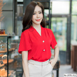 Maristar : No.1976 เสื้อแขนสั้นสีพื้น | Solid Long Sleeve Blouse