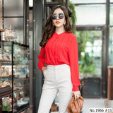 Maristar : No.1966 เสื้อแขนยาวสีพื้น | Solid Long Sleeve Blouse