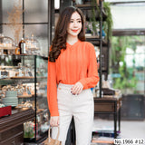 Maristar : No.1966 เสื้อแขนยาวสีพื้น | Solid Long Sleeve Blouse