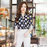 Maristar : No.2018 เสื้อแขนยาวพิมพ์ลาย | Printed Long Sleeve Blouse