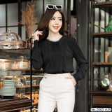 Maristar : No.2003 เสื้อแขนยาวสีพื้น | Solid Long Sleeve Blouse