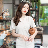 Maristar : No.1976 เสื้อแขนสั้นสีพื้น | Solid Long Sleeve Blouse