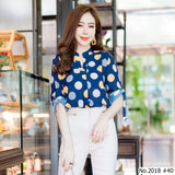 Maristar : No.2018 เสื้อแขนยาวพิมพ์ลาย | Printed Long Sleeve Blouse