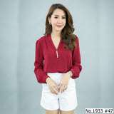 Maristar : No.1933 เสื้อแขนยาวสีพื้น | Solid Long Sleeve Blouse