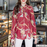Maristar : No.2029 เสื้อแขนยาวพิมพ์ลาย | Printed Long Sleeve Blouse