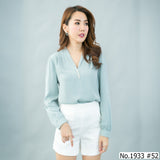 Maristar : No.1933 เสื้อแขนยาวสีพื้น | Solid Long Sleeve Blouse