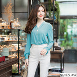 Maristar : No.1972 เสื้อแขนยาวสีพื้น | Solid Long Sleeve Blouse