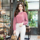 Maristar : No.1975 เสื้อแขนยาวสีพื้น | Solid Long Sleeve Blouse