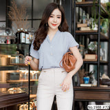 Maristar : No.1988 เสื้อแขนสั้นสีพื้น | Solid Short Sleeve Blouse