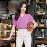 Maristar : No.1988 เสื้อแขนสั้นสีพื้น | Solid Short Sleeve Blouse