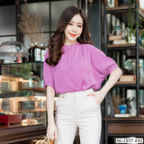 Maristar : No.1977 เสื้อแขนสั้นสีพื้น | Solid Long Sleeve Blouse
