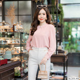 Maristar : No.1975 เสื้อแขนยาวสีพื้น | Solid Long Sleeve Blouse