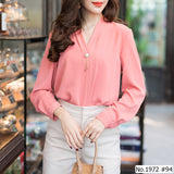 Maristar : No.1972 เสื้อแขนยาวสีพื้น | Solid Long Sleeve Blouse