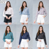 Vertier : No.81017 เสื้อแขนยาวพิมพ์ลาย | Printed Long Sleeve Blouse